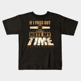 If I Pass Out Please Note My Time Shirt Funny Rowing Gym Tee Kids T-Shirt